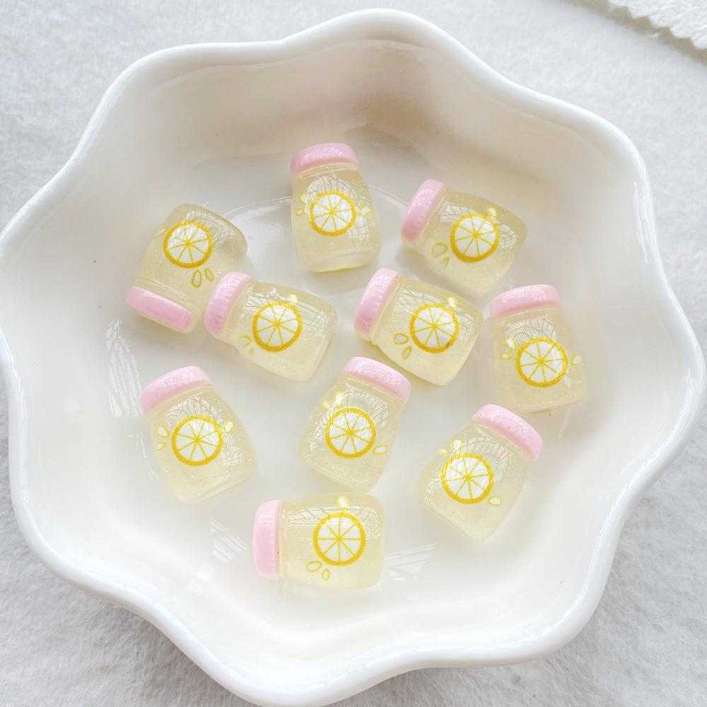 20pcs Colorful Resin Mixed Mini Fruit Strawberry, Watermelon, Milk Beverage Bottle Figurine Flatback Scrapbook Crafts DIY
