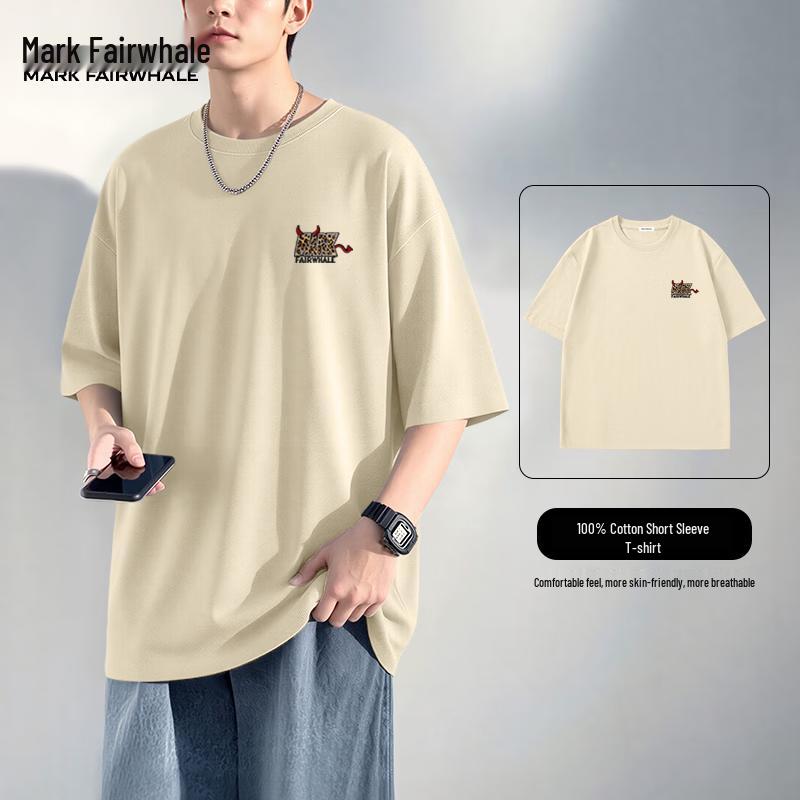 Mark Fairwhale Men s Versatile Loose Fit Cotton T-Shirt M