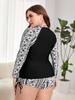 With 2024 Female Swimsuit New Long Sleeves Swimwear Sports Surfing Tankini Set Beachwear Twopiece Bathing Suits Women