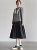 Mite Scallop Collor Pleats Dress_Gray