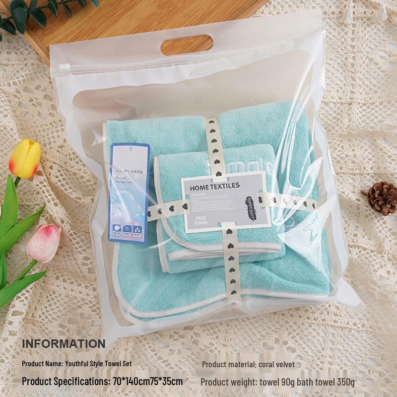 Soft, Water-Absorbent 2-in-1 Mother and Child Bath Towel Set