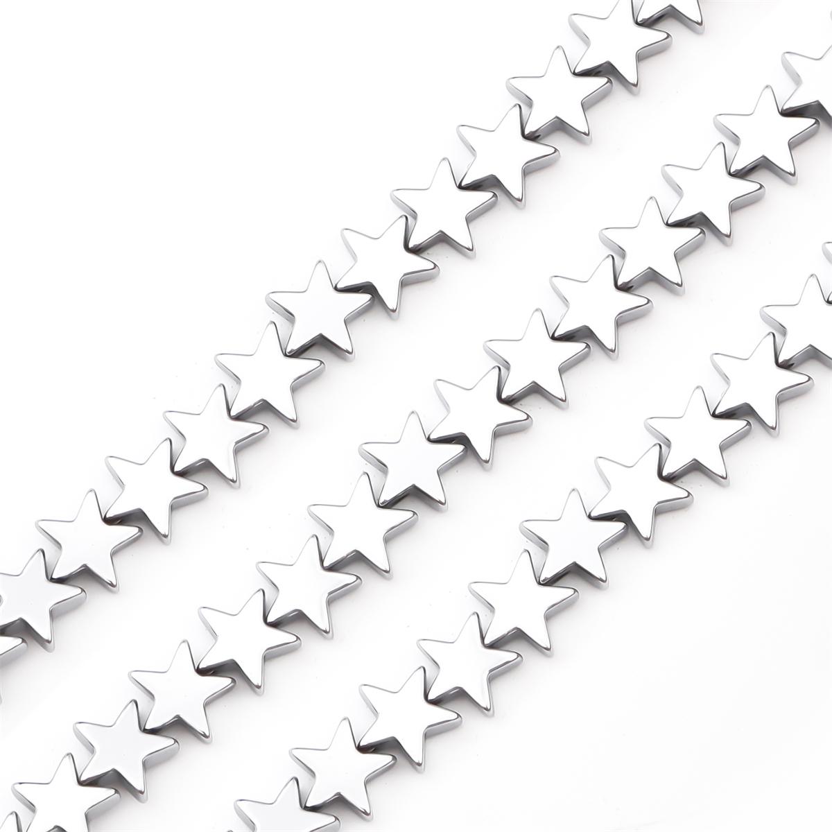 

4/6/8 мм натуральный камень, золото, серебро, разноцветные пентаграммы, гематитовые бусины, звезды, свободные бусины-разделители, подвеска для изготовления ювелирных изделий, браслетов, аксессуары своими руками 6mm 75pcs серебряный