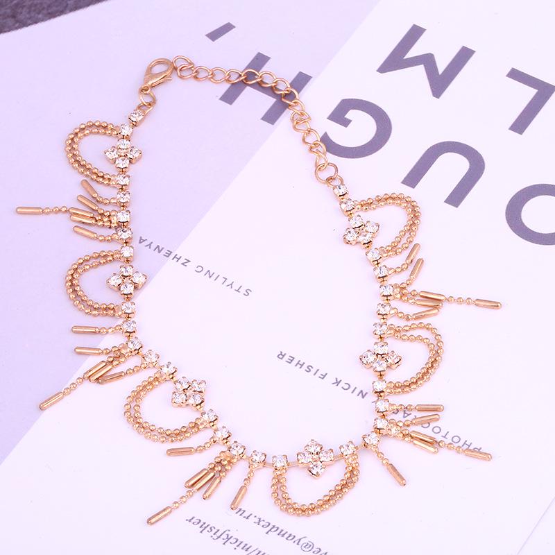European & American Fashion Rhinestone Tassel Anklet