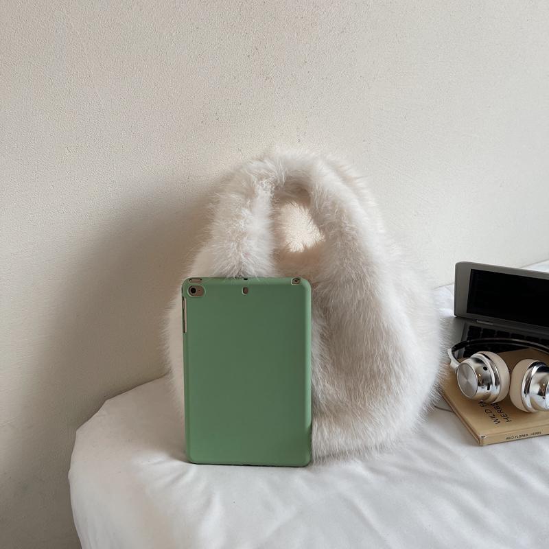 Women's Plush Handbag Solid Color Shoulder Bag