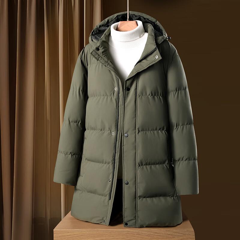 Men's Plus Size Long Cotton Jacket with Removable Hood