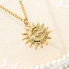 Sun and Moon Necklace For Women Stainless Steel Vintage Gold Color Necklaces Pendants Goth 2024 Trend Jewelry BFF Collier Femme