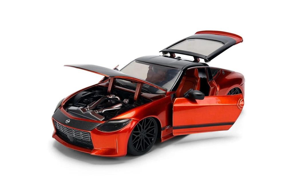 JADA TOYS Nissan Fairlady Z 2023 Hood JDM Tuners Diecast Miniature Car 1/24 Orange/Carbon [Used]