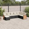 VidaXL Garden Lounge Set with Cushions 8 Pcs, Patio Sofas, Patio Furniture Set, Outdoor Furniture, Black 3227925