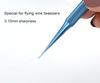 Blue Fingerprint Anti-Magnetic Titanium Alloy Tweezers 0.15mm, Fine Point for Mobile Phone Repair and Microscope Use