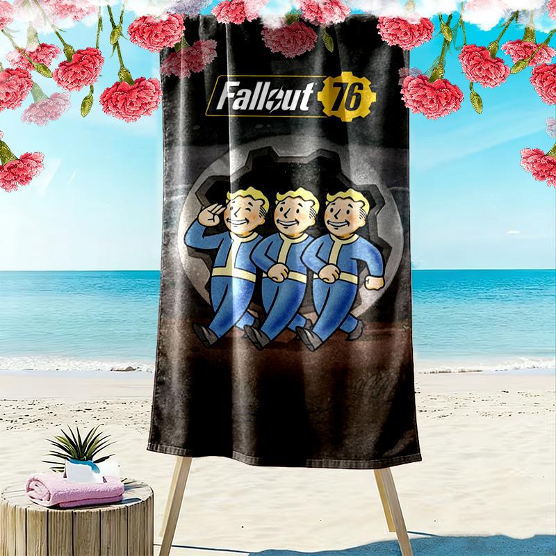 Cartoon Fallout 2D Flat Print Beach Towel, Large Soft Quick Dry Towel for Beach Camping SwimmingXSTJ0915064