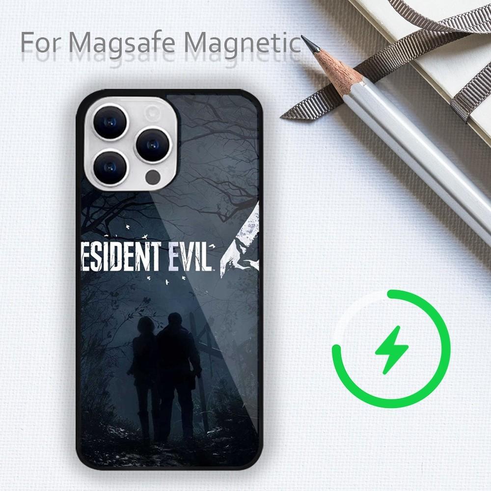 Pouzdro na telefon R-RESIDENT GAME E-EVILS 4 pro iPhone 15 14 13 12 11 Plus Pro Max Magsafe magnetické bezdrátové nabíjení