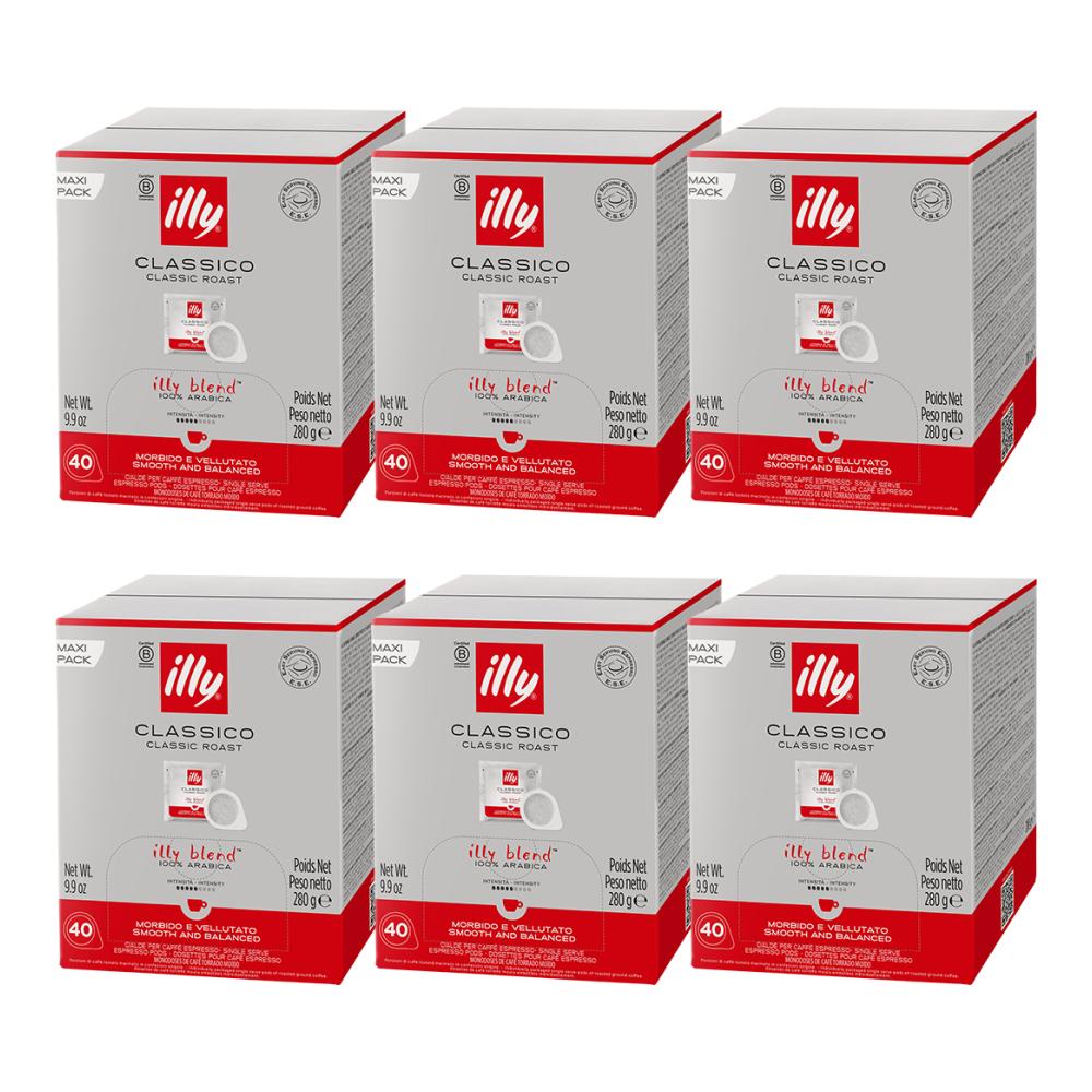 Illy Pod Coffee Ese Classico Classico Medium 40 Pods, 6 Boxes (240 Pods)