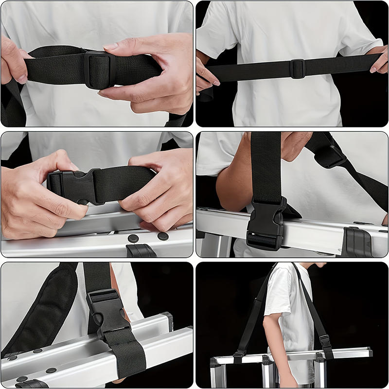 Schwarzer Verstellbarer Faltbarer Fahrrad Schultergurt Lastreduzierender Roller Schultergurt Strandstuhl Aufbewahrungs Tragegurt