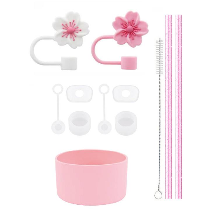 11Pcs Accessories Set for Stanley Cup Silicone Spill Proof Stopper Straw Cover Cap Reusable Straw 1 Cleaning Brush 40oz 30oz Cup Holders 5