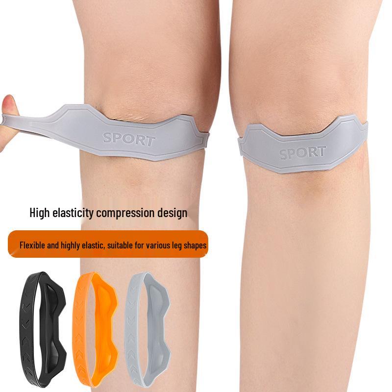 Silicone Knee Brace and Jump Rope Set for Outdoor Sports - Shock Absorption and Compression Support with Elastic Fixation and Patella Protector.
