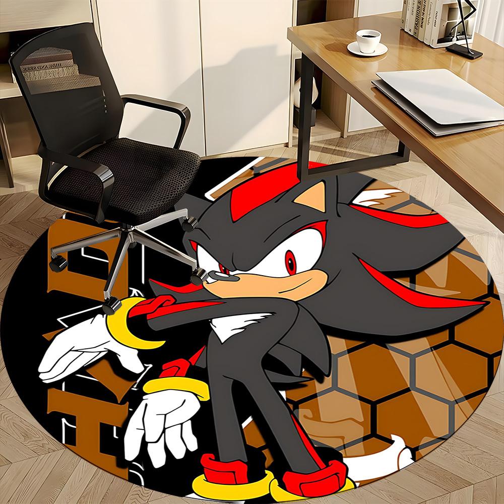 1pc Shadow Sonic Office Round Area Rug, Under Office Chairs Bedroom Living Room Home Decor a1022348