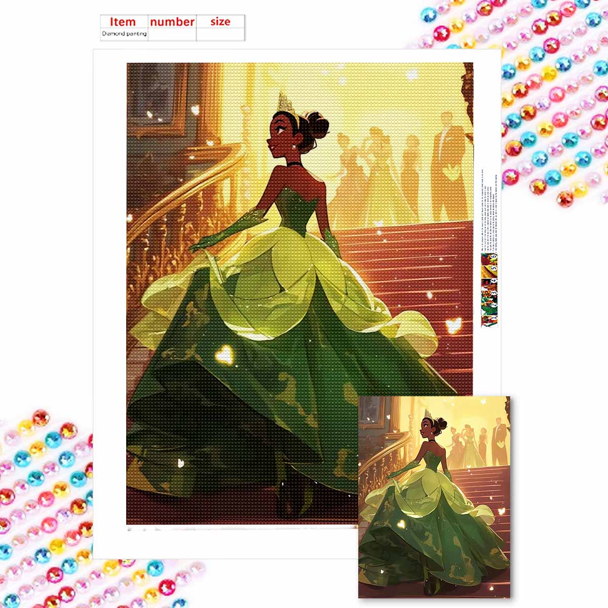 

5D Алмазная Живопись Сделай Сам Принц-Лягушка и Принцесса Полная Выкладка Стразами Мозаика Вышивка Изделия Ручной Работы Домашний Декор Подарок Round 20x30cm