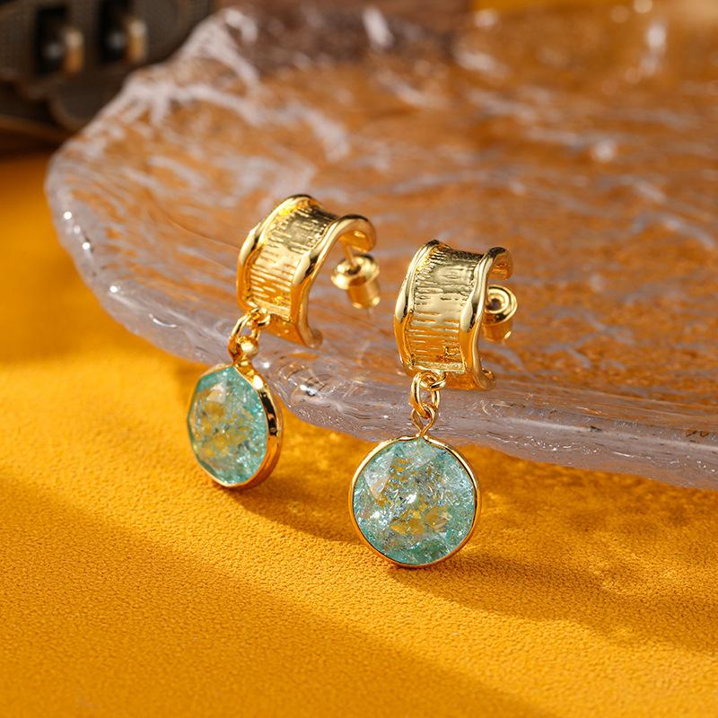 Fashion Vintage Earrings Baroque Trendy Micro Set Zircon Stone Women's Luxury Tassel Earrings Accessories Daily Gift