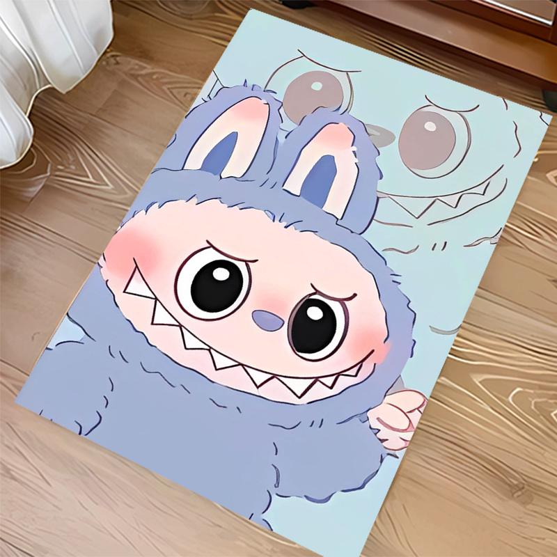 1pc labubu Print Area Rug - Soft, Washable Non-Slip Indoor Mat for Office Chairs, Living Room, Home Office Decorative Rug