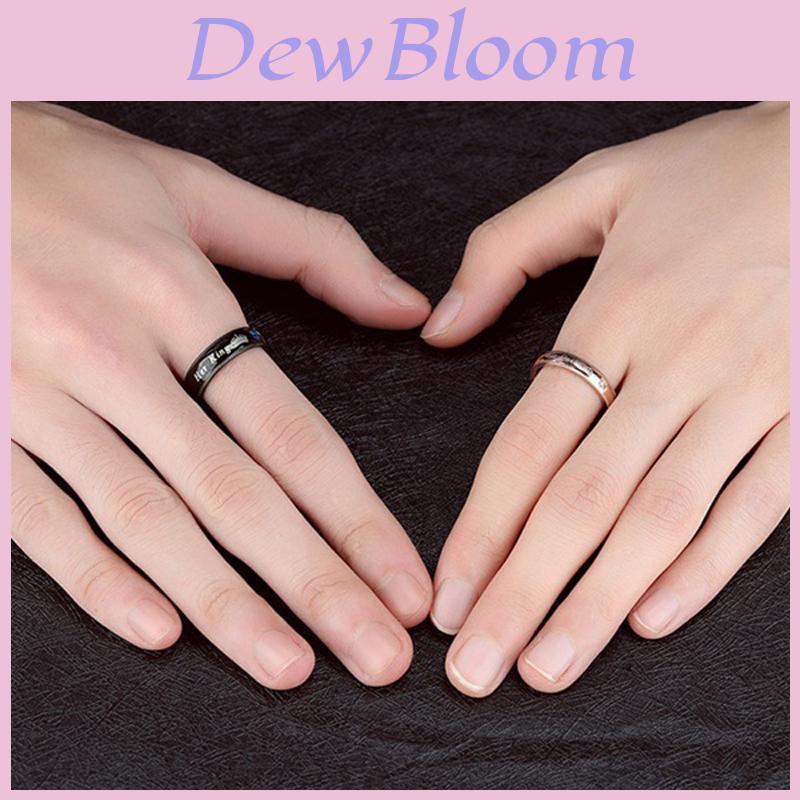 His Her Queen King Rhinestones Studded Crown Stainless Steel Ring Lovers For