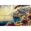 Amalfi Coast and Tuscany Vineyard Landscape Poster Italy Travel Wall Art Picture Canvas Painting for Living Room Home Decor