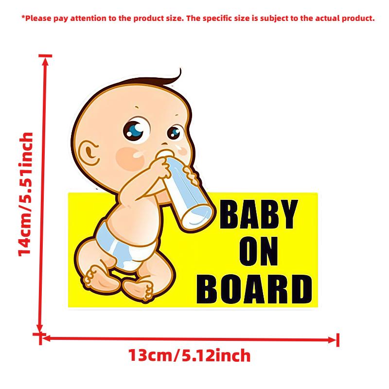 Adorable Baby On Board Car Window Sticker - Milk Bottle Baby Pattern, Durable Waterproof Decal, Family Car Exterior Safety Decor