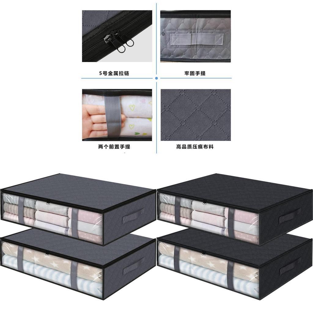 Bed Bottom Storage Bag With Transparent For Bedroom Closet Organization