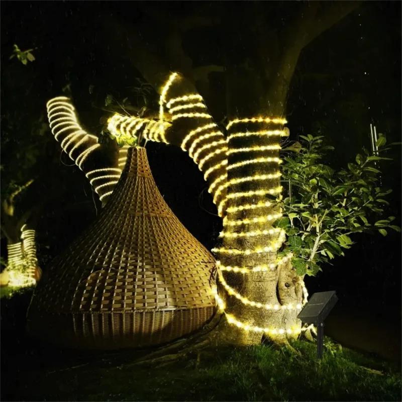 Solar LED String Light 50/100/200/300 LED Tube Rope String Lights With 8 Modes Outdoor Waterproof For Christmas Home Garden Walkway Dceor