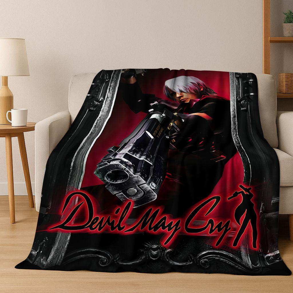 3D D-Devil May Cry DMC Hry Vergil Dante Flanelová deka, Teplá a útulná měkká přehozová deka pro domácí ložnici postel pohovku Dětský dárek