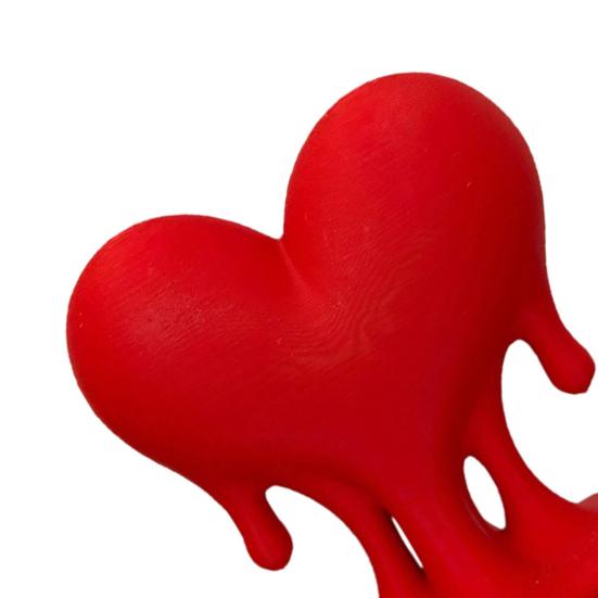 Melting Heart Sculpture 3D Printed Dripping Heart Figurine Romantic Modern Home Decoration for Room Desk Shelf Decor