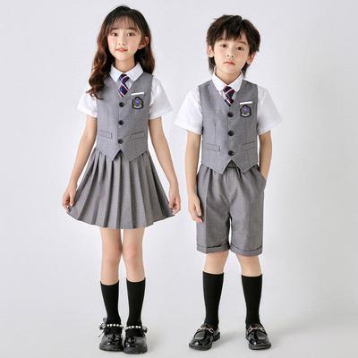 Britischer Grundschuluniform-Satz: Frühlings-/Herbst-Kindergarten-Abschlussoutfit für Klassenaufführungen