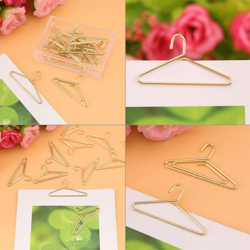 12pcs Hanger Shape Paper Clips Bookmark Marking Document Organizing Clip Stationery Supplies