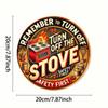 Vintage Metal Stove Sign Kitchen Wall Art Retro Safety Decor 8x8 Inch Home Aluminum