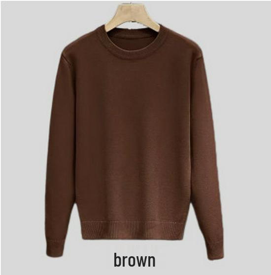 Trendy Harajuku Style Core-Spun Yarn Knitwear – Versatile No-Iron Round Neck Sweater