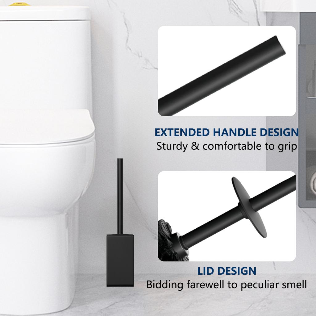 Vertical Toilet Brush Holder Stainless Steel Toilet Cleaning Brush Long Handle No Dead Angle Cleaning Tools Bathroom Accessories