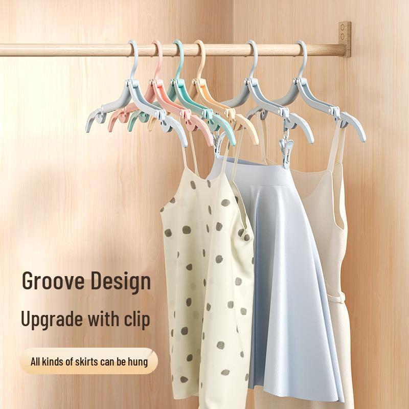 Portable Travel Clothes Hanger & Drying Rack with Clips - Ideal for Dorms, Hotels, and Students