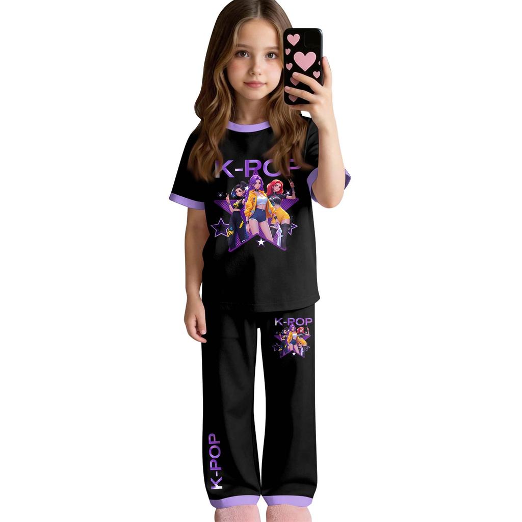 Infant Baby Girls Boys Loose Print T-shirt+Pants Print Outfits Set