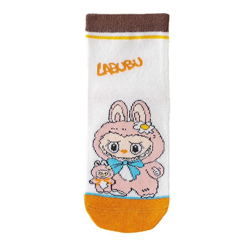 Labubu Jungen Cartoon Baumwolle Mittelwaden-Socken - Geruchsresistent für Frühling, Herbst und Winter