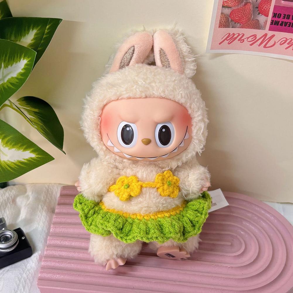 For 17cm Labubu Doll Clothes Fashion Clothes Swimwear Clothes Color Match Bikini Dolls Accessories Cute Decoration Little Cloths