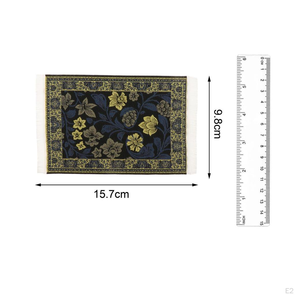 1:12 Scale Miniature Dollhouse Carpet Decoration Accessories Furniture Scene Woven Turkish Rug