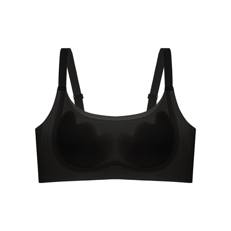 Shell Cup R Cup Traceless Rabbit Ear Cup Underwear Women's Big Breasts Show Small Gathering Double Breasts Vest Type Bra