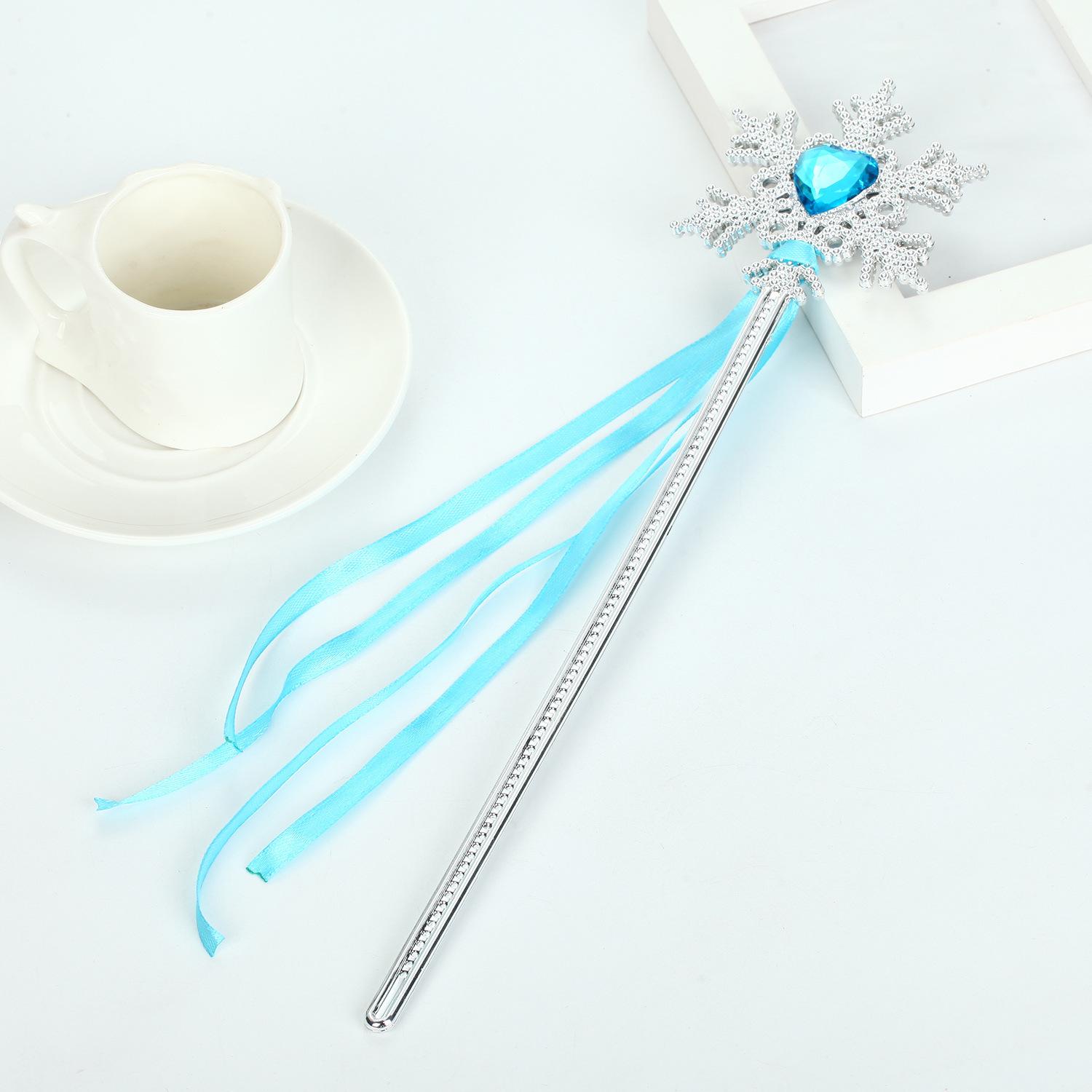 

Набор «Корона и волшебная палочка принцессы Снега и Льда» для девочек - Пластиковая тиара и аксессуары для повязки на голову One Size