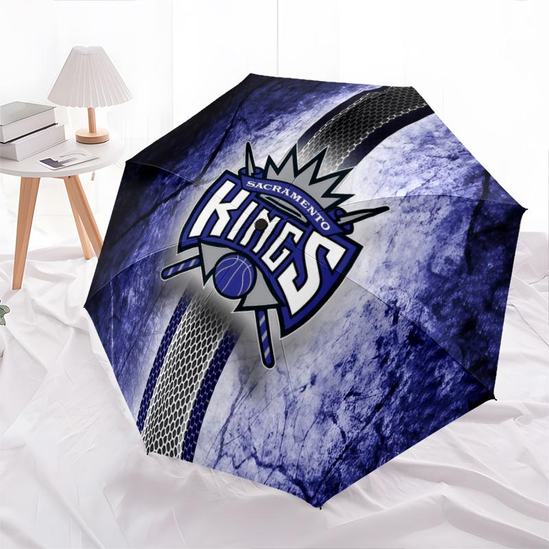 Sacramento Kings2pattern, automatic folding umbrella, portable and foldable design, 8 ribs, a Christmas or birthday gift.