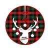 Tree Christmas Skirt Red Plaid Santa Elk Carpet Mat Cover Home Decoration Xmas