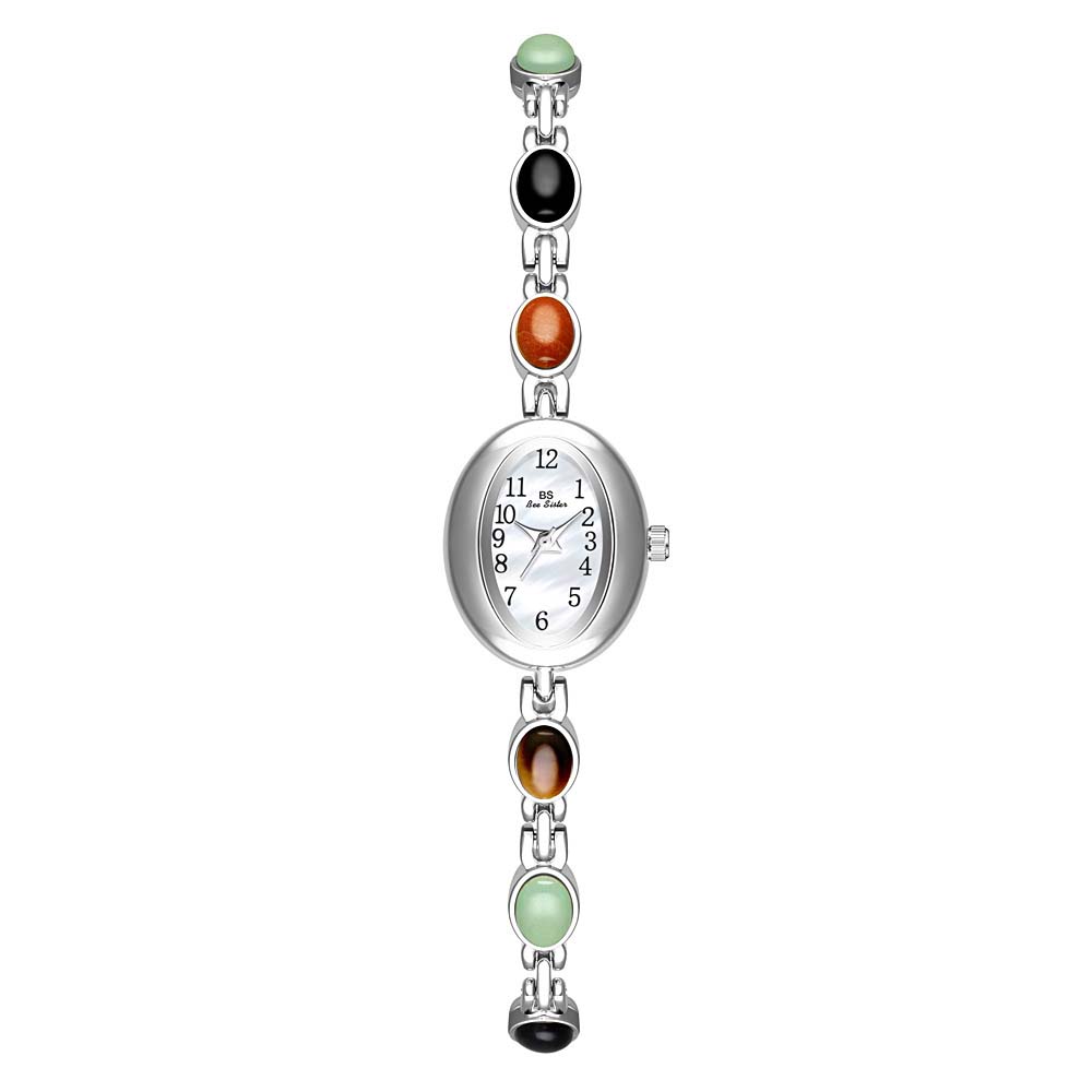 Luxury Women Watches Natural Color Jade Bracelet Quartz Women's Wristwatch Oval Small Dial Fashion Dress Watch Gifts NEW