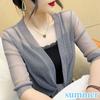 Polyester Air-Conditioning Shirt Tulle Sun Protection Clothing High Quality Mesh Shawl  Womens