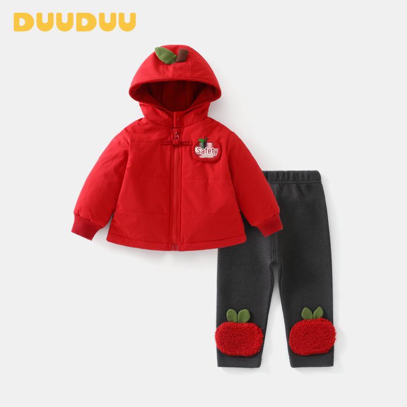 DUUDUU 2025 New Year s Outfit: One-Year-Old Split-Piece Baby Autumn/Winter Girls  Clothes 80 cm