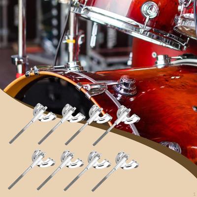8x Bass Drum Claw Hook,Accessories Iron Classic M6 Percussion Instrument Parts Tension Rods, Lugs &