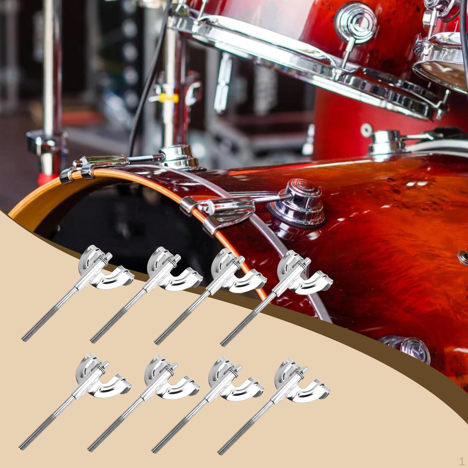 

8x Bass Drum Claw Hook,Accessories Iron Classic M6 Percussion Instrument Parts Tension Rods, Lugs &