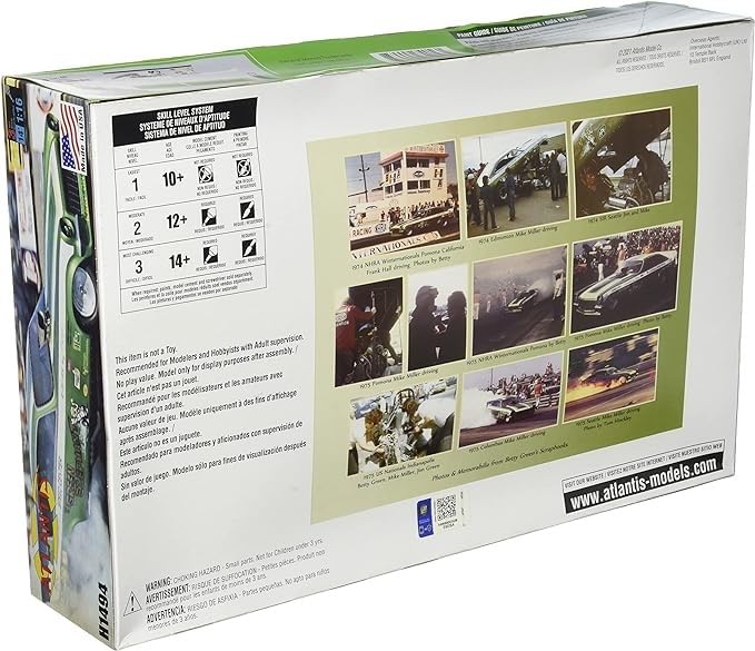 Atlantis Models 1/16 Scale Green Elephant Vega Funny Car Plastic Model Kit ATLAMCH1494